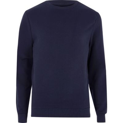 Navy blue V-neck stitch sweatshirt